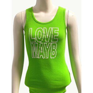 CCC Lime Green Cotton Tank Top Love MayB Size Medium